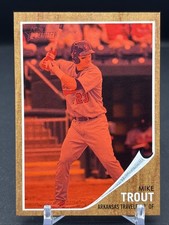 2011 Topps Heritage Minor League Mike Trout Rookie RC Red Tint /620 #44 Angels