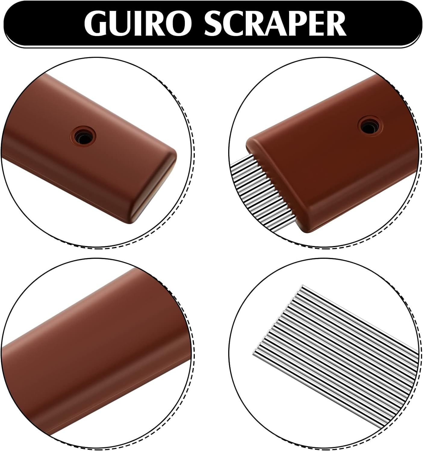 Yeshone 2 Pcs Guira Dominicana Guiro Comb 12 Inch Professional Guiro Instrument