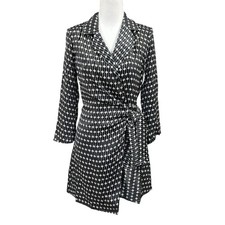 NEW Read Zara Printed Blazer Style Wrap Dress Mini Sz S