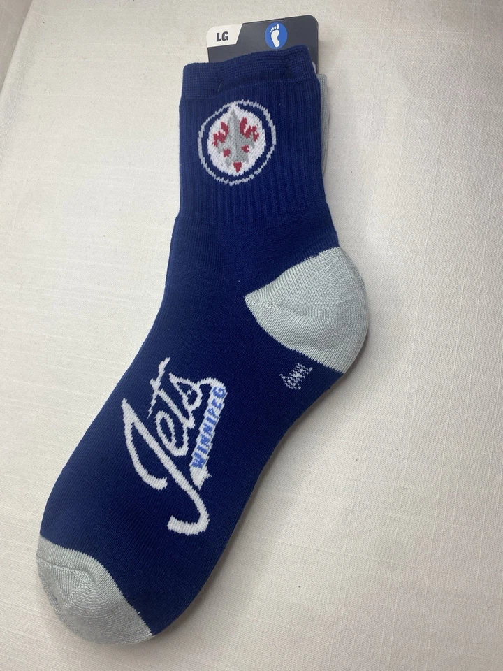 For Bare Feet 2pack Winnipeg Jets NHL Hockey 1/4 Length Socks Large Men’s 10-13 - Image 4 of 4