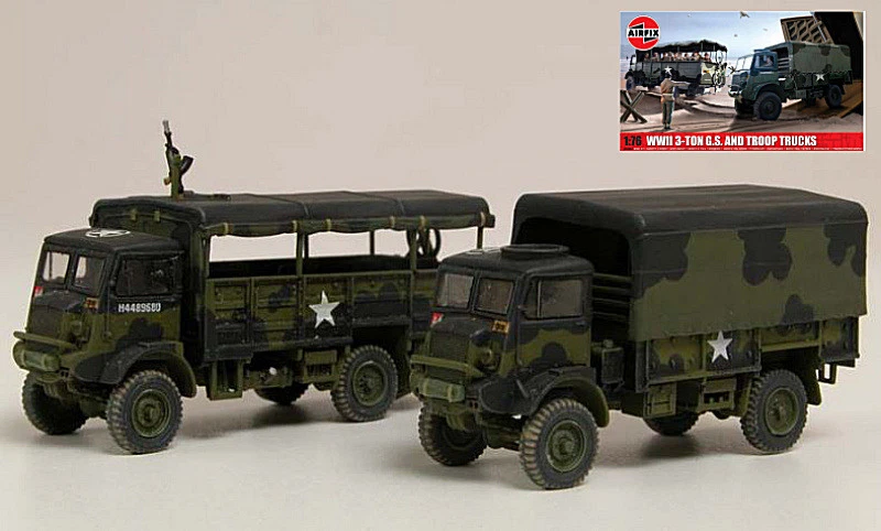 KIT MODELLINO MILITARE STATICO AIRFIX TROOP TRUCKS BEDFORD QL WWII 3-TON 1/76 - Immagine 4 di 4