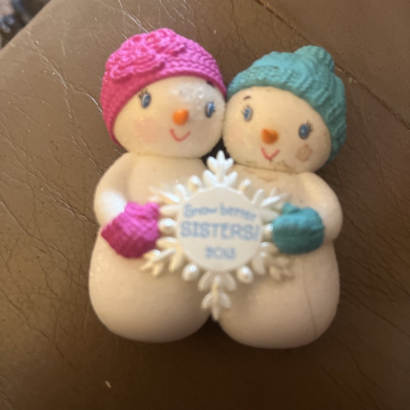 Snow Better Sisters Snowman 2013 Hallmark Keepsake Christmas Ornament