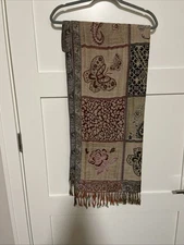 pashmina scarf wrap shawl Bohemian Paisley Xtra Long Fringe Ends