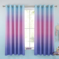 Catherine Lansfield Ombre Rainbow Clouds 66x72 Inch Eyelet Curtains Two Panel...
