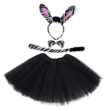 Marrywindix Black Zebra Costume Tutu Set Animal Fancy Dress Costume Kit 