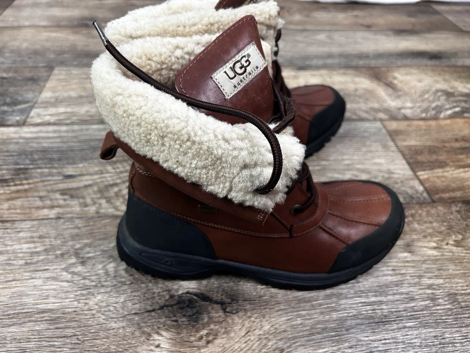 Botas de nieve UGG unisex para niños Butte II CWR 1098890K Worchester marrón con cordones talla 6 Foto 4 de 4
