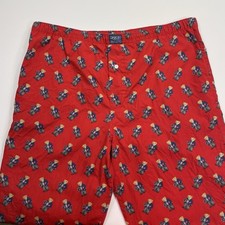 Polo Ralph Lauren Pajama Pants M Red Teddy Bear Cotton Sleep Valentine AOP Heart