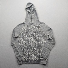 Calvin Klein Jeans Women Size Small Grey White Hoodie Hooded Sweatshirt