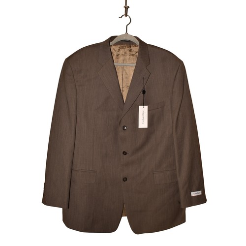 CALVIN KLEIN NUEVO $325 Traje de Dos Piezas Lana Taupe Blazer de 3 Botones para Hombre 44R - Imagen 2 de 9