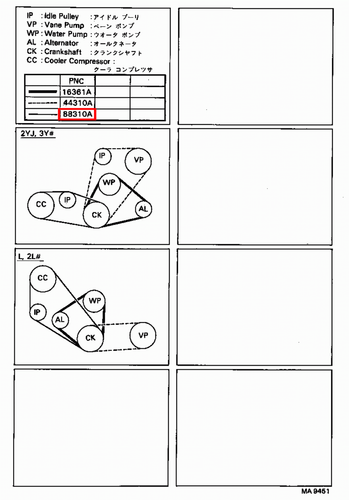 Genuine Hilux LN130 LN111 LN109 LN107 LN106 LN100 3L 2L T AC A/C Drive V Belt - Picture 13 of 14
