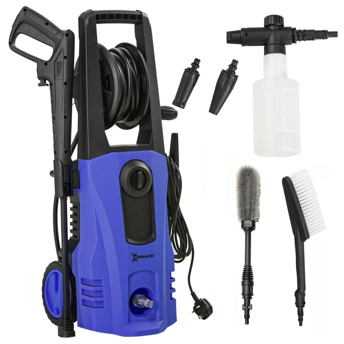 Rackhams Green/Blue Portable Power Washer 1800W, 150 Bar, 510 L/H For Garden, Car, - Image 2