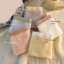 Comfortable Breathable Cotton Midwaist Briefs Solid Color Panties Women