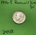 1946 P Roosevelt Dime BU Uncirculated Mint State 90% Silver 10c US Coin
