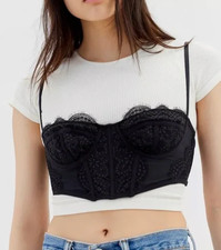 URBAN OUTFITTER'S Out From Under Modern Love Ribcage Corset Size M - Black