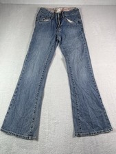 Levis 517 Jeans Girl's Stretch Flare Sz 12 Regular Medium Wash Adjustable Waist