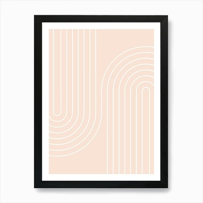 Gelassener abstrakter Frühling Pastell Pfirsich gerahmtes Wandbild Poster Leinwanddruck Bild