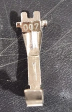 Bernina SEWING MACHINE # 007 Zipper Presser Foot Old Style 2 TAB No Screw Back
