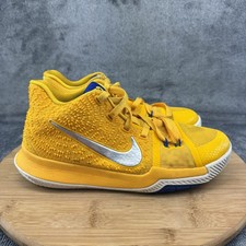 Nike Kyrie 3 Shoes Youth Size 6Y Yellow Blue Basketball Sneakers 859466-791