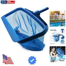 Pool Skimmer Net, Heavy Duty Leaf Rake Cleaning Tool, Fine Mesh Net Bag Catch...