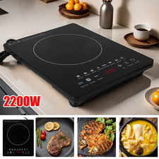 Portable 2200W Electric Induction Hob Single Cooker Hot Plate Hobs Cooking Stove