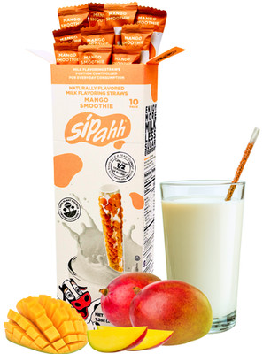Sipahh Milk Flavoring Straws - Mango Smoothie 10 Pack Gluten Free Vegan Friendly