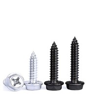 M3 - M6 Flanged Phillips Hexagon Self Tapping Screws Stainless Hex Head Tappers