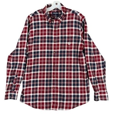 Chaps Performance Shirt Men L Button Front Business Casual Classic Heritage