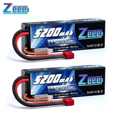 2X Zeee 7.4V 2S LiPo Battery 5200mAh 50C T Plug Hardcase for RC Car Truck Boat