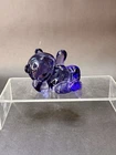 Fenton Purple Glass Reclining Bear Figurine, Glossy Finish
