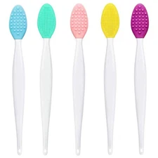 5 Pcs Facial Cleansing Brush,Lip Scrub Brush,Silicone Face Mask Brush for Mix 