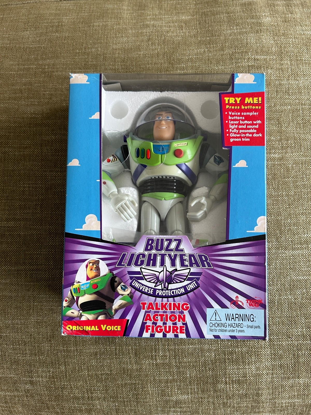 Buzz Lightyear Original 1995 Toy Story Working Thinkway Toys with box VGC
