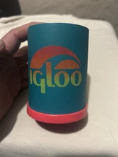 Vintage 80s 90s IGLOO Can Koozie Beer Drink Holder Coozie Retro Koozie Neon