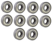 10 Each 6201-ZZ, 6201-2Z, 201SS Shielded Radial Ball Bearing 12X32X10 SpinCo