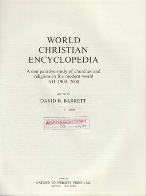 World Christian Encyclopedia Barrett, David B.: