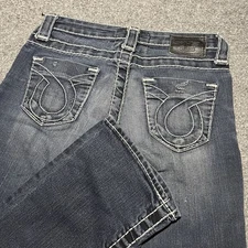 Big Star Liv Jeans Womens 27R 27x30 Bootcut Thick Stitch Embroidered Western