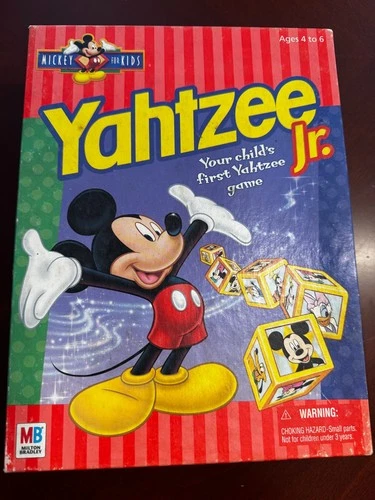 Vintage 1998 Milton Bradley Mickey Mouse Kids Yahtzee Jr. Board Game Complete