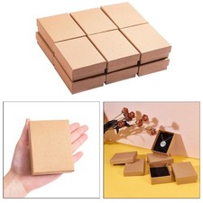 12pcs Paper Jewelry Display Case Storage Box Cotton Filled Gift Box
