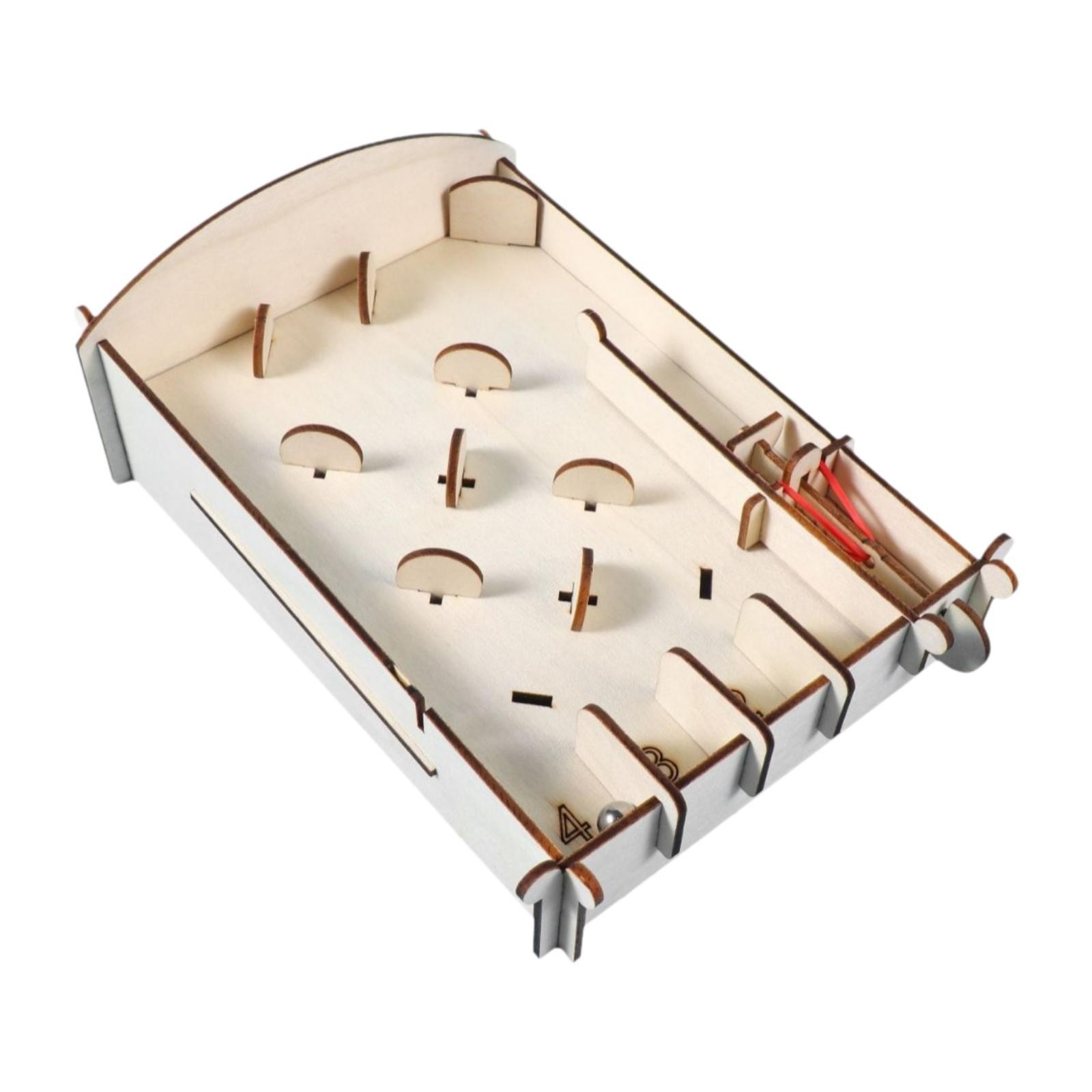 Miniature Pinball Machine DIY Wooden Children Self Assembly 3D Wooden Puzzle