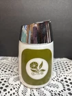 Vtg Milk Glass Sugar Dispensers Inc Santa Barbara CA Green Flowers Kitchen Decor