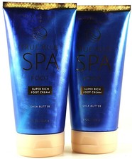 QTY 2 - Bath Body Works TRUE BLUE SPA - SUPER RICH FOOT Cream Lotion 8oz