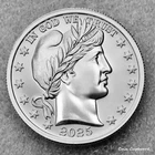 Barber Half Dollar 2025 Restrike -  1/2 oz .999 silver round in ringed capsule