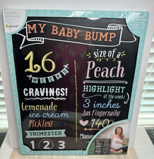Hanging Chalkboard Pregnancy Milestone  Bump Update  23 In x 18 In x 1 in NEW