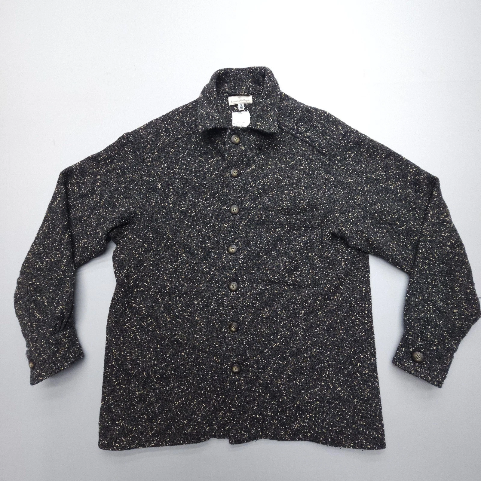 Ermenegildo Zegna Overshirt Shacket Mens Small / 48 Speckled Wool Blend Italy