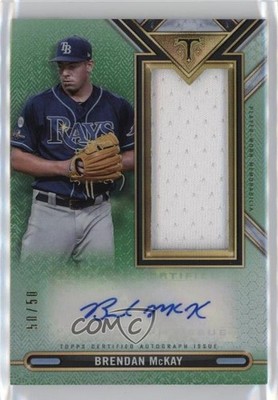 2021 Triple Threads Single Jumbo Relics Emerald 50/50 Brendan McKay Auto v9t