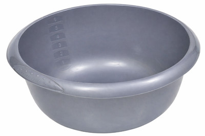 Spülschüssel silber 33 cm rund 6 l Kunststoffbecken Küchenspüle Waschschüssel