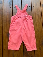 Vintage 80's baby toddler little girls 90 cm English Mothercare pink overalls