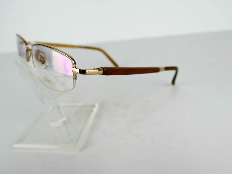 Saki Mod. 806 (GD) Gold / Wood 52 x 19 140 mm Eyeglass Frames - Image 4 of 4