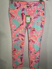 Lilly Pulitzer Kelly Skinny Ankle Pant Size 2 Poolside Blue Love Birds NWT 148