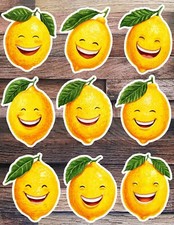 Happy Lemon Die Cut Vinyl Stickers Set Scrapbooking Laptop Waterbottle