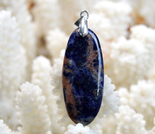 Pendentif Sodalite Cabochon 49 Carats - Pierre Naturelle De Namibie, Neuf Avec étiquettes